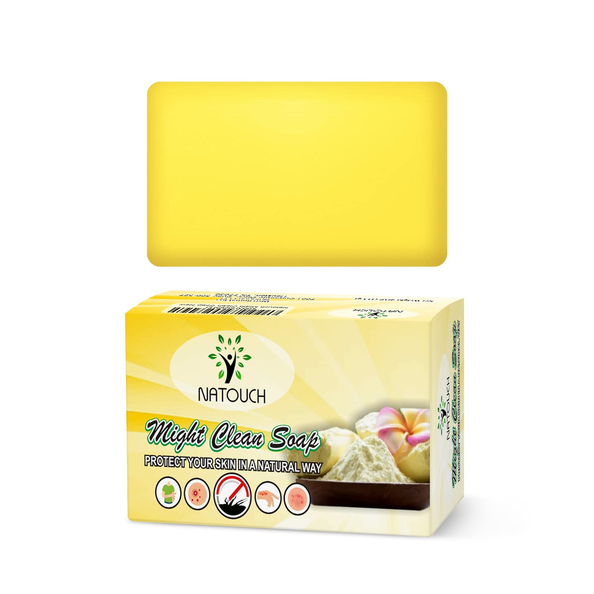 Natouch Sulfur Soap Bar, Sulfur Face Wash for Acne, Natural Tea Tree Body Soap Bar, Cleansing Soap Bar for Face & Body with Natural Tea Tree Oil and Coconut Oil, Relieves Itching, Acne, & Oily Skin - Natouch LLC